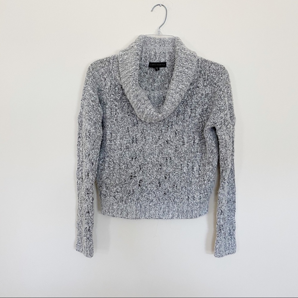 Sanctuary Grey Tweed Cowl Neck Sweater